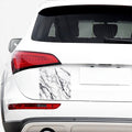 White Gray Scratch Marble Print Car Sticker