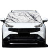 White Gray Scratch Marble Print Car Windshield Snow Cover