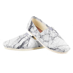White Gray Scratch Marble Print Casual Shoes