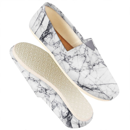 White Gray Scratch Marble Print Casual Shoes