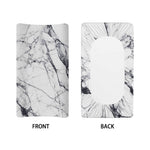 White Gray Scratch Marble Print Changing Pad Cover