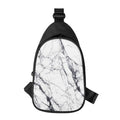 White Gray Scratch Marble Print Sling Bag