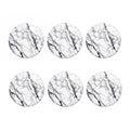 White Gray Scratch Marble Print Coaster Set