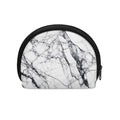 White Gray Scratch Marble Print Coin Purse