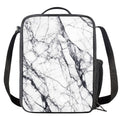 White Gray Scratch Marble Print Crossbody Lunch Bag