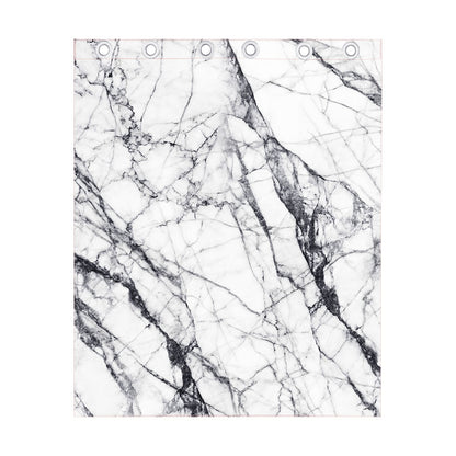 White Gray Scratch Marble Print Curtain