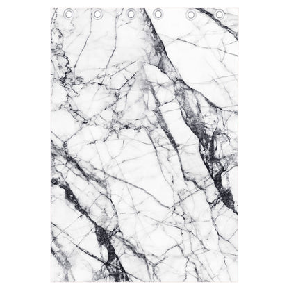 White Gray Scratch Marble Print Curtain