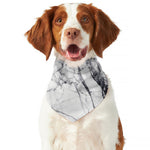 White Gray Scratch Marble Print Dog Bandana
