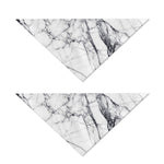 White Gray Scratch Marble Print Dog Bandana
