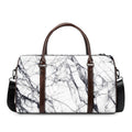 White Gray Scratch Marble Print Duffel Bag