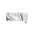 White Gray Scratch Marble Print Extended Mouse Pad
