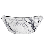 White Gray Scratch Marble Print Fanny Pack