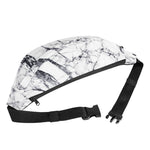 White Gray Scratch Marble Print Fanny Pack