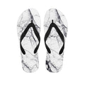 White Gray Scratch Marble Print Flip Flops
