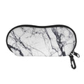 White Gray Scratch Marble Print Glasses Case