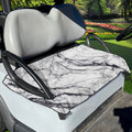 White Gray Scratch Marble Print Golf Cart Seat Cover