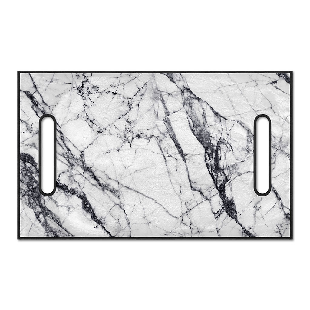 White Gray Scratch Marble Print Golf Cart Seat Cover