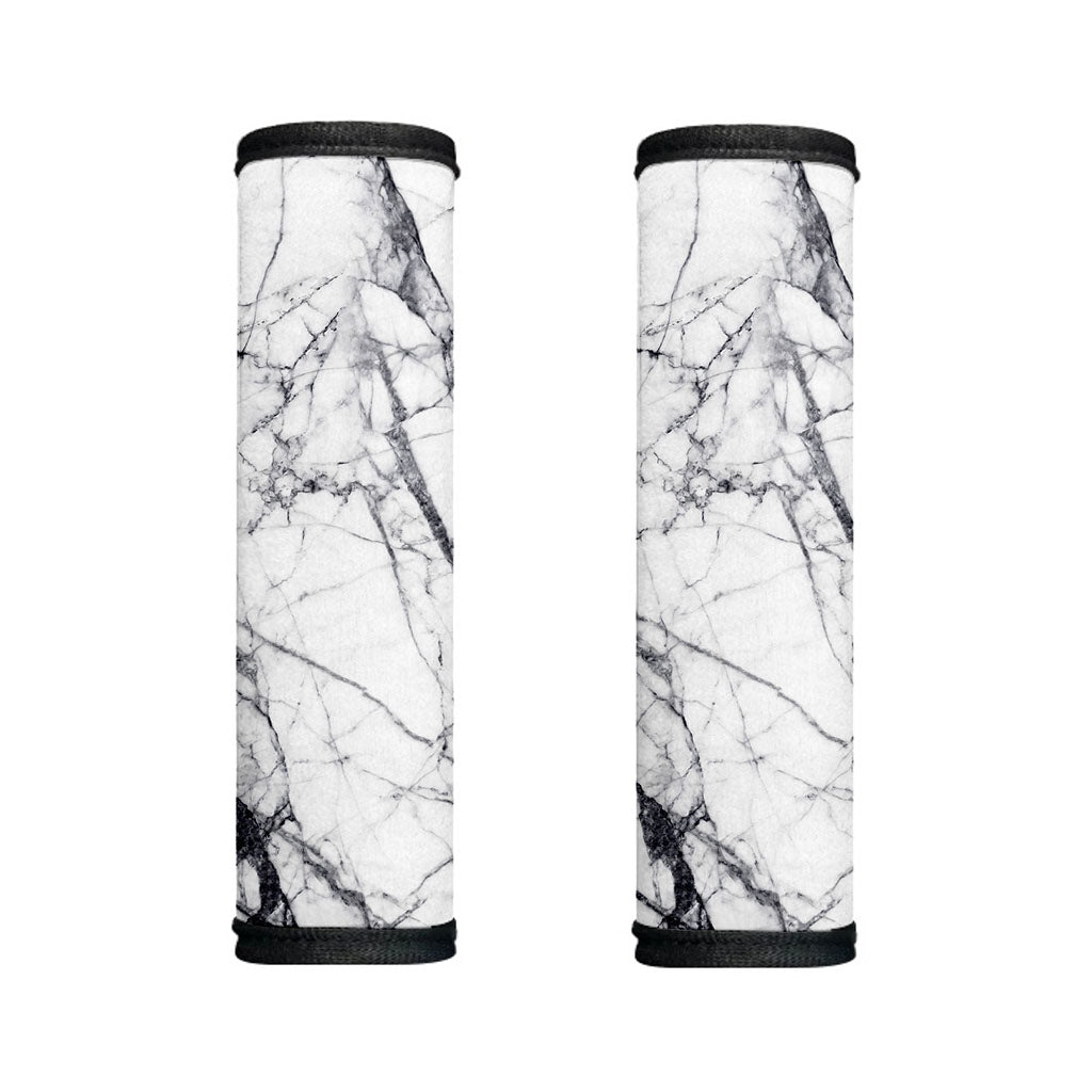 White Gray Scratch Marble Print Handle Covers