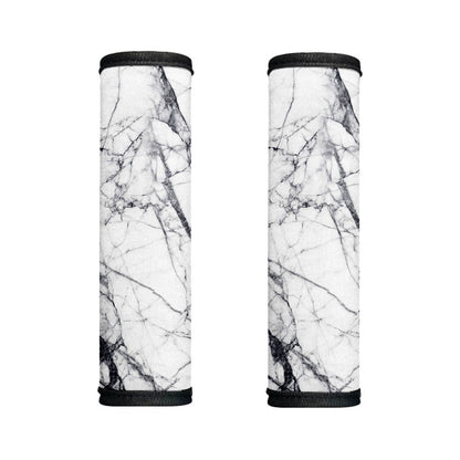 White Gray Scratch Marble Print Handle Covers