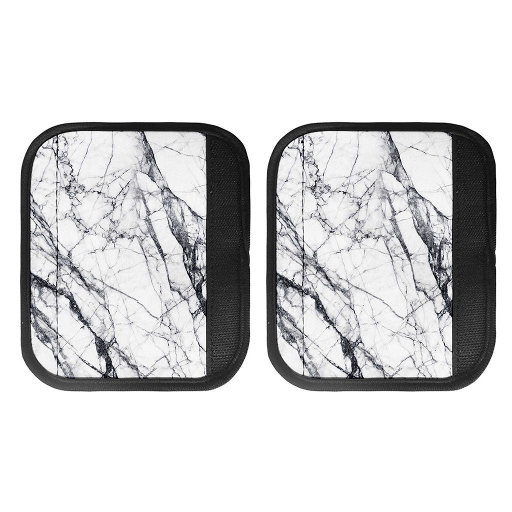 White Gray Scratch Marble Print Handle Covers