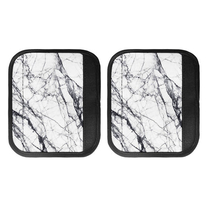 White Gray Scratch Marble Print Handle Covers