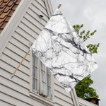 White Gray Scratch Marble Print House Flag