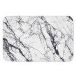 White Gray Scratch Marble Print Indoor Door Mat