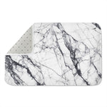White Gray Scratch Marble Print Indoor Door Mat