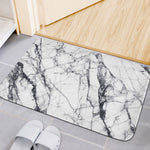 White Gray Scratch Marble Print Indoor Door Mat