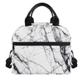 White Gray Scratch Marble Print Insulated Lunch Bag
