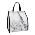 White Gray Scratch Marble Print Insulated Lunch Tote