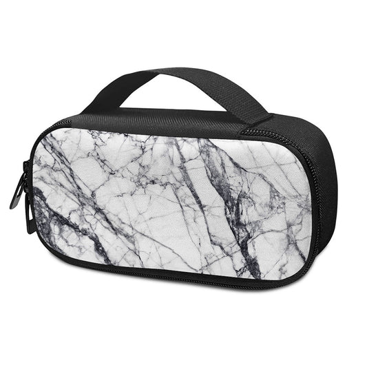 White Gray Scratch Marble Print Insulin Cooler Travel Case