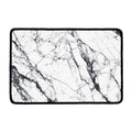 White Gray Scratch Marble Print Kitchen Mat