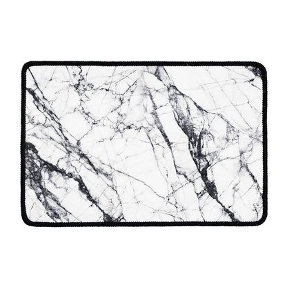White Gray Scratch Marble Print Kitchen Mat