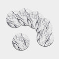 White Gray Scratch Marble Print Leather Coaster Set