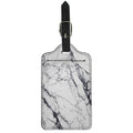 White Gray Scratch Marble Print Luggage Tag