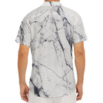 White Gray Scratch Marble Print Men's Deep V-Neck Shirt