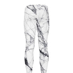 White Gray Scratch Marble Print Men's leggings