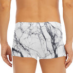 White Gray Scratch Marble Print Men's Short Boxer Briefs