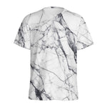 White Gray Scratch Marble Print Men's Sports T-Shirt