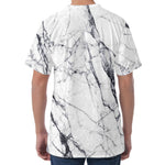 White Gray Scratch Marble Print Men's Velvet T-Shirt