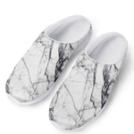 White Gray Scratch Marble Print Mesh Casual Shoes