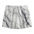 White Gray Scratch Marble Print Mesh Shorts