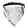 White Gray Scratch Marble Print Over The Collar Dog Bandana