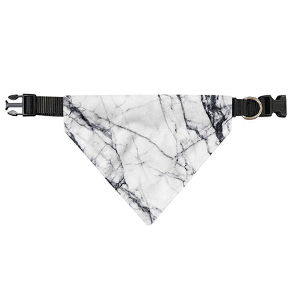 White Gray Scratch Marble Print Over The Collar Dog Bandana