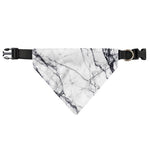 White Gray Scratch Marble Print Over The Collar Dog Bandana