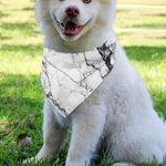 White Gray Scratch Marble Print Over The Collar Dog Bandana