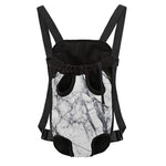 White Gray Scratch Marble Print Pet Carrier Backpack