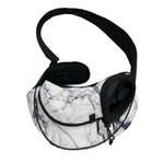 White Gray Scratch Marble Print Pet Sling Carrier