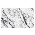 White Gray Scratch Marble Print Polyester Doormat